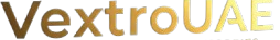 VextroUAE logo with gold 'VJ' initials on a white background